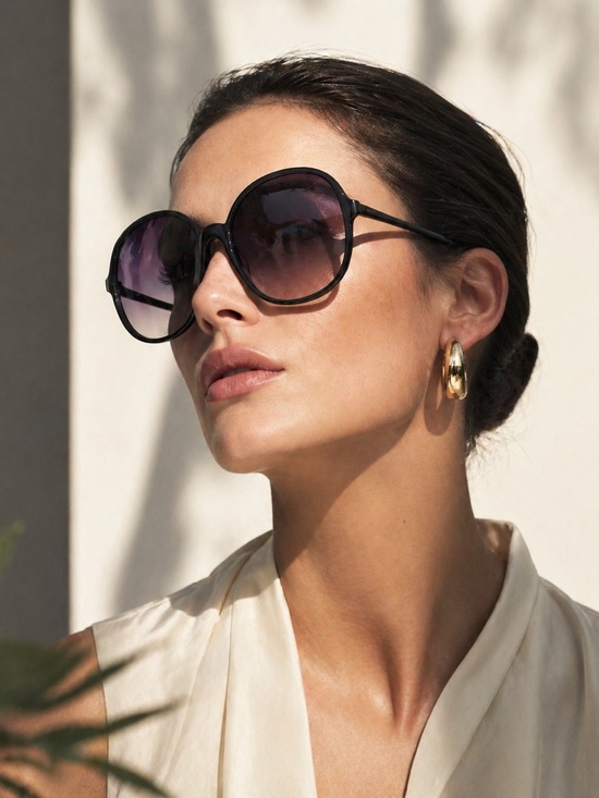 Source Unknown Accessories - BOUTIQUE Oversized Round Sunglasses Gradient Lens Chic Luxe
